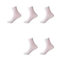 Meias Masculinas De Algodão Casuais De Negócios 5 Pares Preto Branco Cinza Tubo Médio Respirável