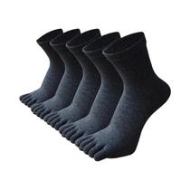 Meias Masculinas De Cor Sólida Com Cinco Dedos, 5 Pares, Respiráveis E Resistentes a Odores, Em Meias Masculinas De Cor Sólida Com Cinco Dedos, 5 Pares, Respiráveis E Resistentes a Odores, Em