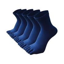 Meias Masculinas De Cor Sólida Com Cinco Dedos, 5 Pares, Respiráveis E Resistentes a Odores, Em Meias Masculinas De Cor Sólida Com Cinco Dedos, 5 Pares, Respiráveis E Resistentes a Odores, Em