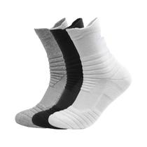 Meias Masculinas Esportivas Terry - 3 Pares, Amortecidas e Respiráveis