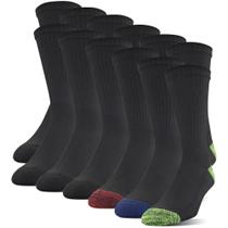 Meias masculinas Gildan de poliéster Half Cushion Crew, 12 pares