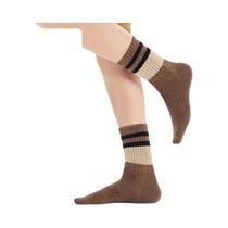 Meias Masculinas Listradas Vintage - 4 Pares Térmicos, Respiráveis e Confortáveis (Outono/Inverno)