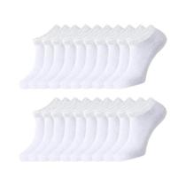 Meias Masculinas Sem Pilling - 20 Pares, Cores Sólidas, para Esporte e Trabalho