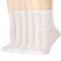 Meias Mcool Mary Femininas com Babados e Renda de Algodão 6 Pares Meias Mcool Mary Femininas com Babados e Renda de Algodão 6 Pares