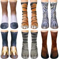 Meias Mczan Funny Animal Paw 3D Cat Claw Dog Paw 6 pares