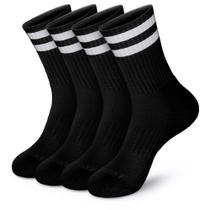 Meias MONFOOT Athletic Cushion Crew Listradas, 4 pares Meias MONFOOT Athletic Cushion Crew Listradas, 4 pares