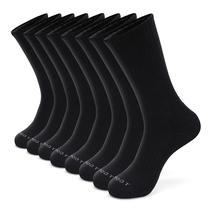 Meias MONFOOT Athletic Cushion Crew, pretas, pequenas, 8 pares Meias MONFOOT Athletic Cushion Crew, pretas, pequenas, 8 pares