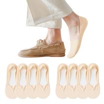 Meias No Show PENUUP, pacote com 4 para homens, finas, antiderrapantes, de corte baixo