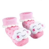 Meias Pantufa Antiderrapante Chocalho Nuvens Buba Meias Pantufa Antiderrapante Chocalho Nuvens Buba