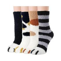 Meias Pantufas Femininas De Inverno Quentes, Felpudas, Grossas, Térmicas, Macias, Fofas E Modernas -