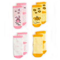 Meias Para Bebê 4 Peças Buzzy Bee E Chancin Milk&Moo