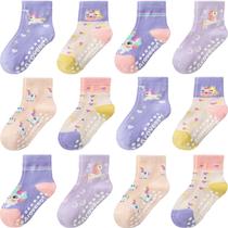 Meias para bebês Aroveea, antiderrapante, tornozelo, pacote com 12, 3-5 anos Meias para bebês Aroveea, antiderrapante, tornozelo, pacote com 12, 3-5 anos