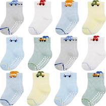 Meias para bebês Aroveea, antiderrapante, tornozelo, pacote com 12, 6 a 12 meses Meias para bebês Aroveea, antiderrapante, tornozelo, pacote com 12, 6 a 12 meses