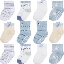Meias para bebês Aroveea, antiderrapante, tornozelo, pacote com 12, 6 a 12 meses Meias para bebês Aroveea, antiderrapante, tornozelo, pacote com 12, 6 a 12 meses