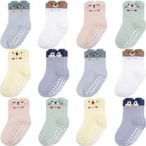 Meias para bebês Aroveea, antiderrapantes, tornozelo, 1 a 3 anos, pacote com 12 Meias para bebês Aroveea, antiderrapantes, tornozelo, 1 a 3 anos, pacote com 12