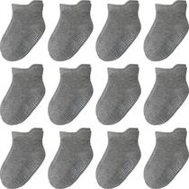 Meias para bebês Aroveea, antiderrapantes, tornozelo, 6 a 12 meses, pacote com 12 Meias para bebês Aroveea, antiderrapantes, tornozelo, 6 a 12 meses, pacote com 12