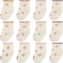 Meias para bebês Aroveea Toddle Grip, antiderrapantes, de 3 a 5 anos, para meninas, pacote com 12 unidades Meias para bebês Aroveea Toddle Grip, antiderrapantes, de 3 a 5 anos, para meninas, pacote com 12 unidades