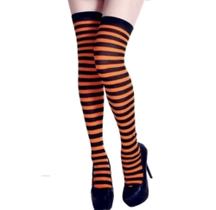 Meias para festa 7/8 listradas acessório fantasia