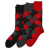 Meias Polo Ralph Lauren Argyle Pattern de algodão vermelho para homens Meias Polo Ralph Lauren Argyle Pattern de algodão vermelho para homens