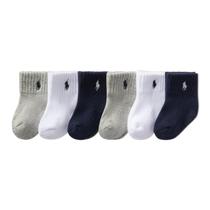 Meias Polo Ralph Lauren Baby Sport Quarter 6 pares 0-6M Meias Polo Ralph Lauren Baby Sport Quarter 6 pares 0-6M