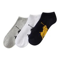 Meias Polo Ralph Lauren Big Polo Player masculinas, pacote com 3 Meias Polo Ralph Lauren Big Polo Player masculinas, pacote com 3