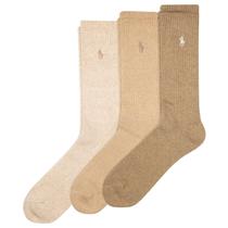 Meias POLO RALPH LAUREN Caneladas Casual Crew, pacote com 3 pares, pacote masculino Meias POLO RALPH LAUREN Caneladas Casual Crew, pacote com 3 pares, pacote masculino