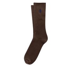 Meias Polo Ralph Lauren Classic Crew para homens marrom escuro