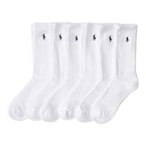 Meias POLO RALPH LAUREN Classic Sport Solid Masculinas, 6 pares, brancas Meias POLO RALPH LAUREN Classic Sport Solid Masculinas, 6 pares, brancas