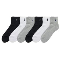 Meias POLO RALPH LAUREN Classic Sport Solid Masculinas, pacote com 6 pares Meias POLO RALPH LAUREN Classic Sport Solid Masculinas, pacote com 6 pares
