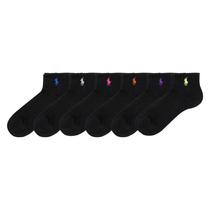 Meias Polo Ralph Lauren Cushion Quarter femininas pretas 9-11 Meias Polo Ralph Lauren Cushion Quarter femininas pretas 9-11