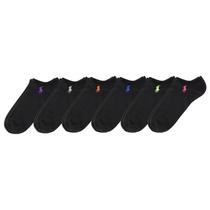 Meias Polo Ralph Lauren de malha plana, decotadas, femininas, 6 pares