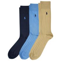 Meias POLO RALPH LAUREN Super Ribbed, leves, azuis 12-17US Meias POLO RALPH LAUREN Super Ribbed, leves, azuis 12-17US