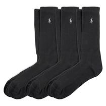 Meias POLO RALPH LAUREN Tech Athletic Crew, pacote com 3, pretas Meias POLO RALPH LAUREN Tech Athletic Crew, pacote com 3, pretas
