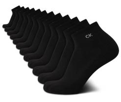 Meias Quarter Socks Calvin Klein Performance almofadadas, pacote com 12