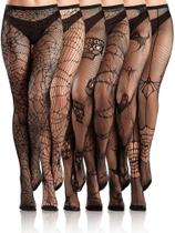 Meias Ramede, 6 pares de meias de Halloween, com estampa de renda