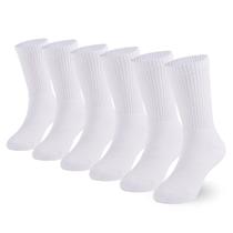 Meias redondas almofadadas para crianças Socks Marchare, pacote com 6 unidades, brancas