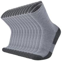 Meias redondas COOVAN para homens, 8 pares de meias acolchoadas que absorvem a umidade