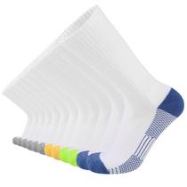 Meias redondas COOVAN para homens, absorventes de umidade, pacote com 12