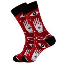 Meias redondas de algodão estilo Halloween para adultos - 5 pares Meias redondas de algodão estilo Halloween para adultos - 5 pares