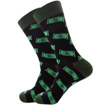 Meias redondas de algodão Novelty Money Bill Pattern para adultos Meias redondas de algodão Novelty Money Bill Pattern para adultos