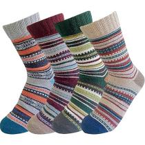 Meias redondas femininas com mistura de algodão e lã de inverno JOYCA & CO. Meias redondas femininas com mistura de algodão e lã de inverno JOYCA & CO.