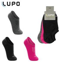 Meias Sapatilha feminina Invisível Lupo Kit 3 unid