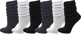 Meias Slouch Winterlace, 6 pares para mulheres, cores variadas Meias Slouch Winterlace, 6 pares para mulheres, cores variadas