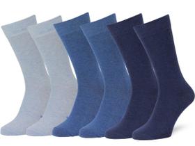 Meias sociais Easton Marlowe Blue para homens (pacote com 6) tamanho 10-13