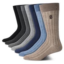 Meias sociais IZOD leves e elásticas Stay Up Cuff, pacote com 7 unidades masculinas Meias sociais IZOD leves e elásticas Stay Up Cuff, pacote com 7 unidades masculinas