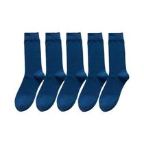 Meias Sociais Masculinas De Algodão, 5 Pares, Tamanho 38-45, Longas, Casuais, Para Negócios,