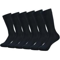Meias Sociais Masculinas De Algodão Preto, 6 Pares De Alta Qualidade, Longas, Outono Inverno,