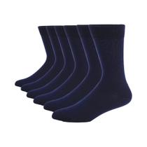 Meias Sociais Masculinas plus Size, 6 Pares, Pretas, De Alta Qualidade, Algodão Penteado, Cano Meias Sociais Masculinas plus Size, 6 Pares, Pretas, De Alta Qualidade, Algodão Penteado, Cano