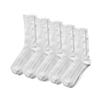 Meias Sociais Masculinas plus Size De Algodão 5 Pares Pretas Para Negócios Casuais Outono Inverno