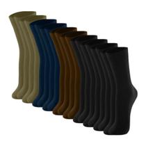 Meias Social Kit 05 Pares Cano Longo Confortável Classica